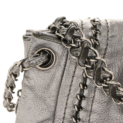 Chanel Metallic Deerskin Luxe Ligne Flap  Silver 15 of 16