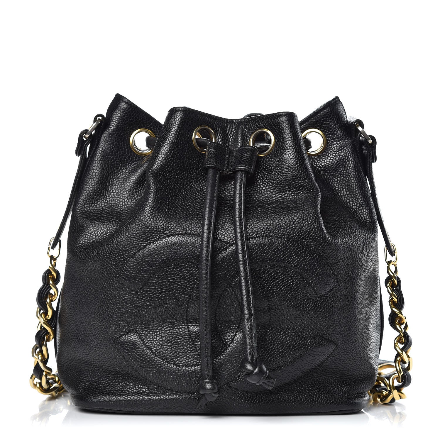 Chanel Caviar CC Drawstring Shoulder Bag Black 1 of 12
