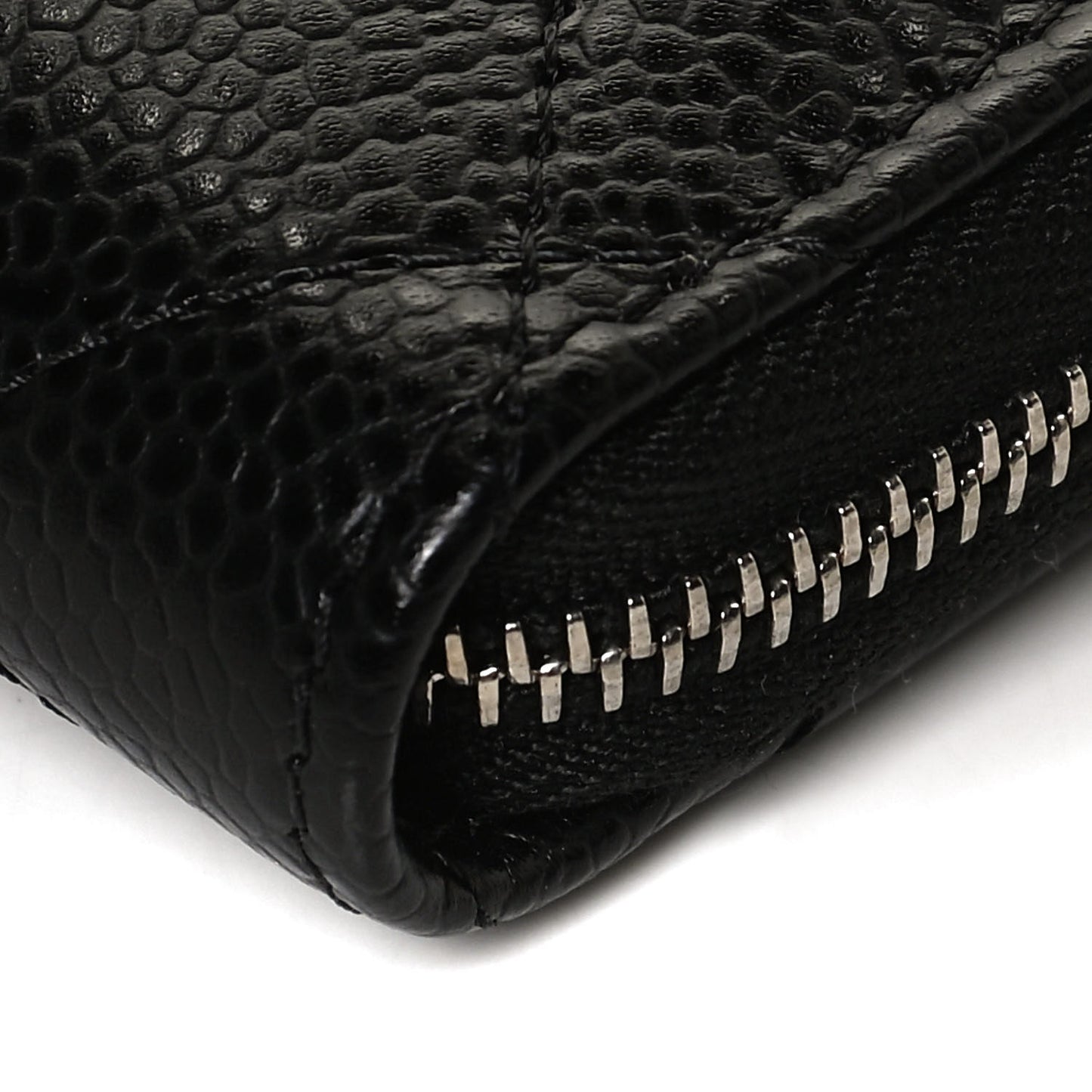 Caviar Quilted Zip Coin Purse Black