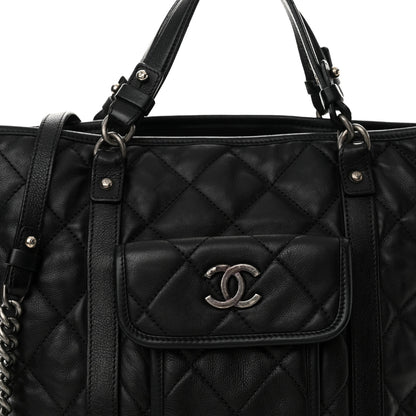 Chanel Calfskin Quilted Small Casual Riviera Tote Black 8 of 14