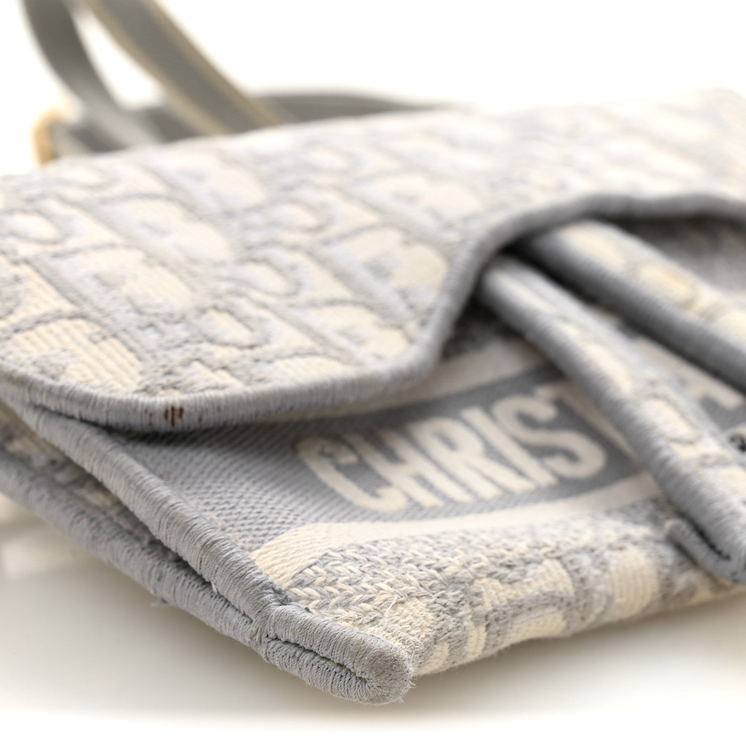 Christian Dior Oblique Slim Saddle Pouch Grey 9 of 11