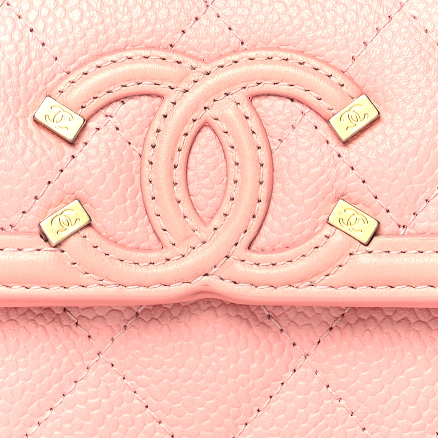 Chanel Caviar Quilted Medium Filigree Flap Wallet Pink 9 of 9