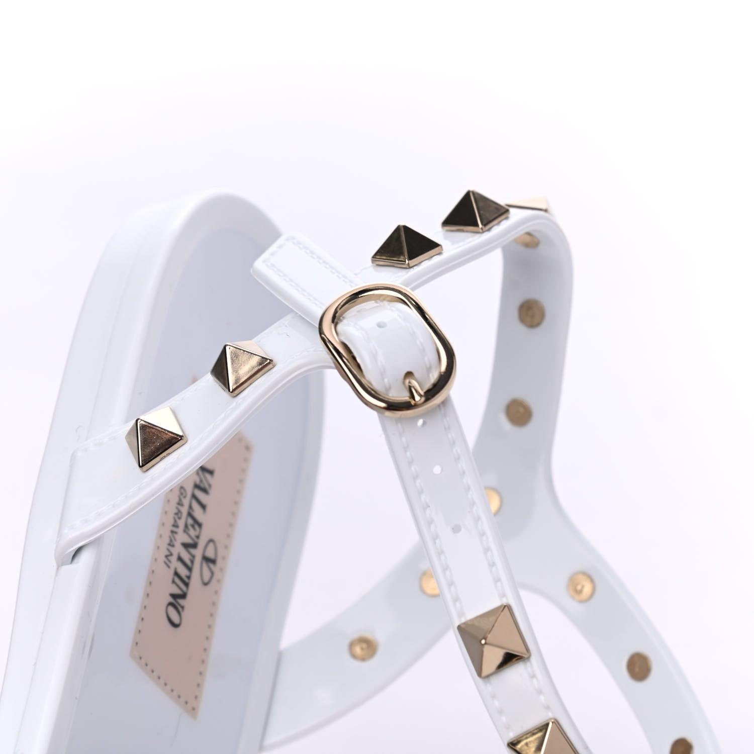 Valentino Garavani PVC Jelly Rockstud Caged Sandals 38 Optic White 11 of 12
