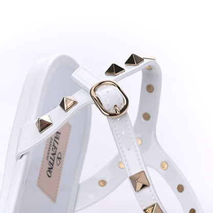 Valentino Garavani PVC Jelly Rockstud Caged Sandals 38 Optic White 11 of 12