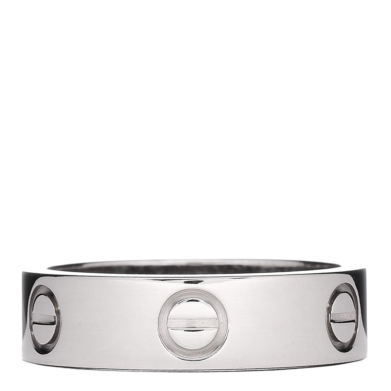 Cartier 18K White Gold 5.5mm LOVE Ring 55 7.25 1 of 4