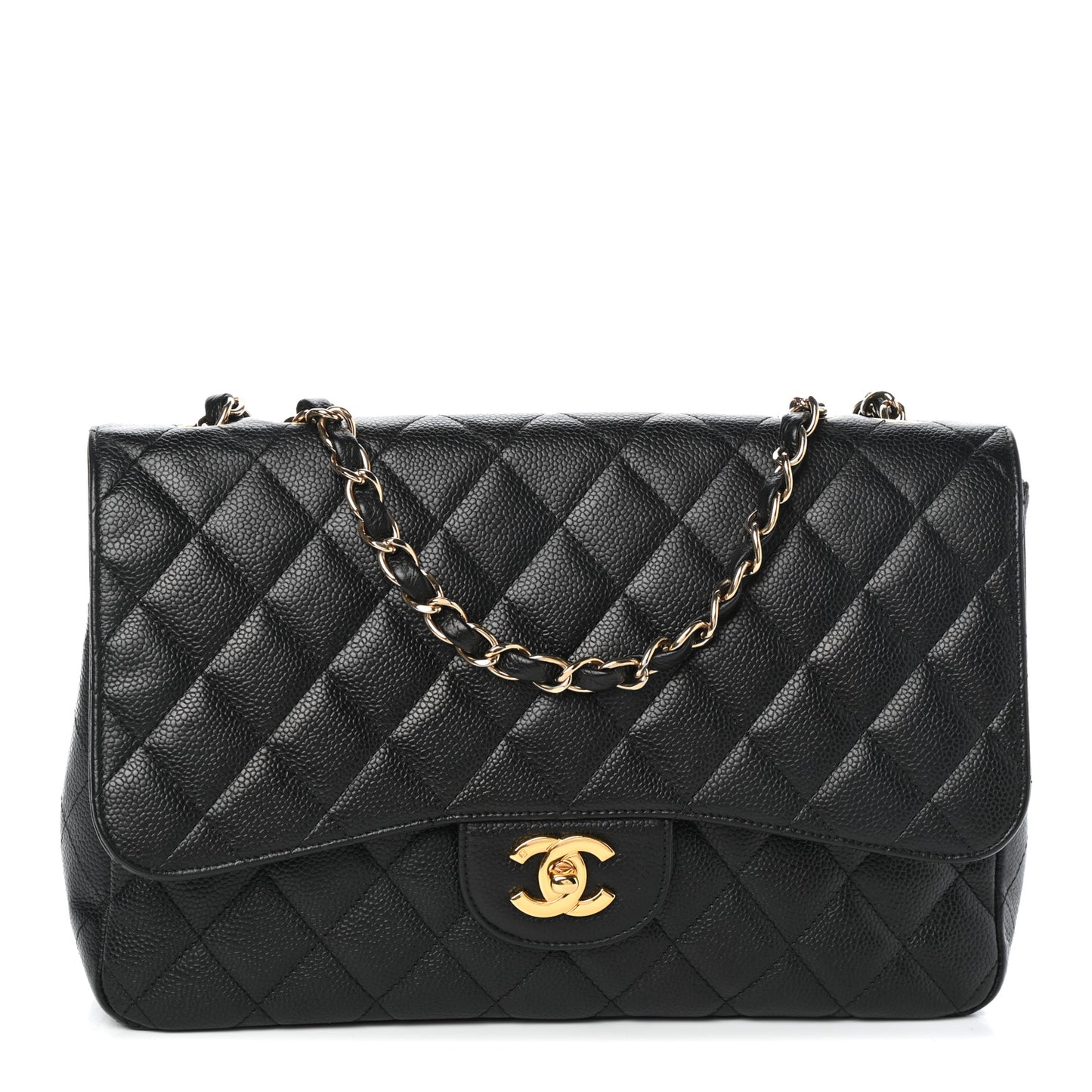 Caviar Quilted Jumbo Single Flap Black