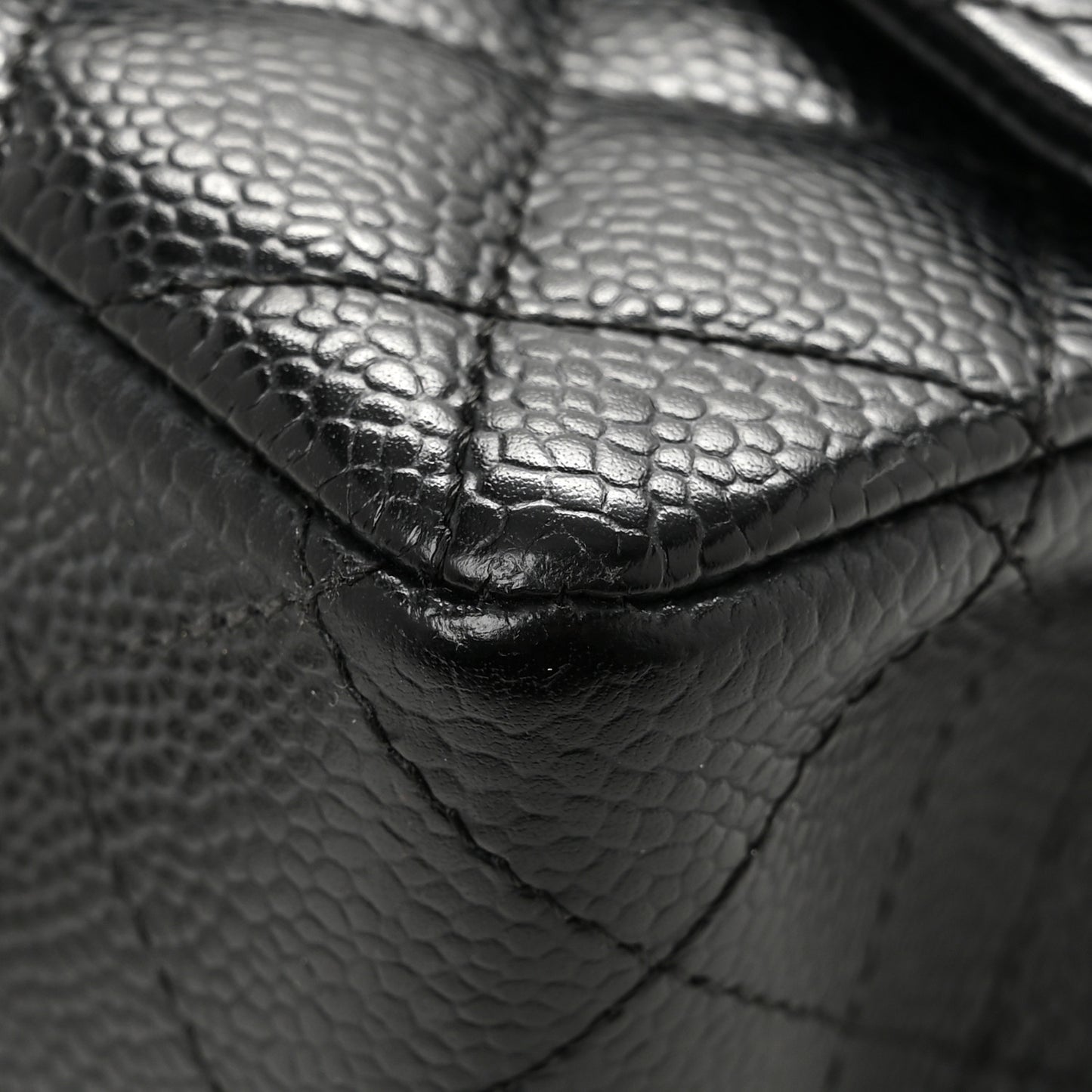 Caviar Quilted Mini Square Flap Black