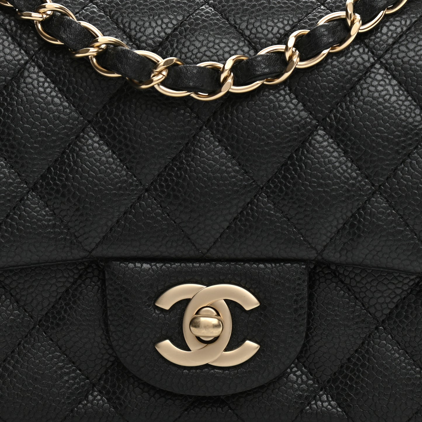 Caviar Quilted Mini Square Flap Black