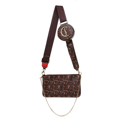 Christian Louboutin Toile Monogram Loubila Chain Hybrid Crossbody Brown 1 of 9
