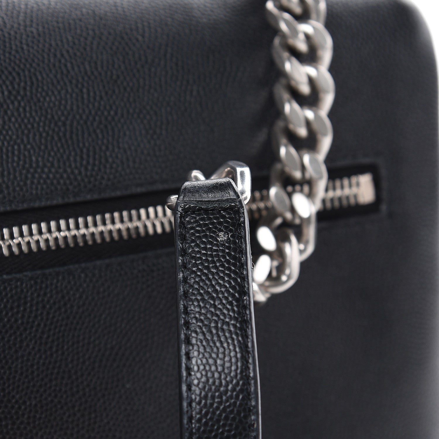 Saint Laurent Grain De Poudre Medium West Hollywood Monogram Fold-Over Black 12 of 14