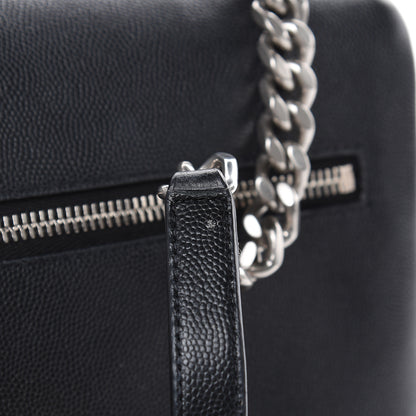 Saint Laurent Grain De Poudre Medium West Hollywood Monogram Fold-Over Black 12 of 14