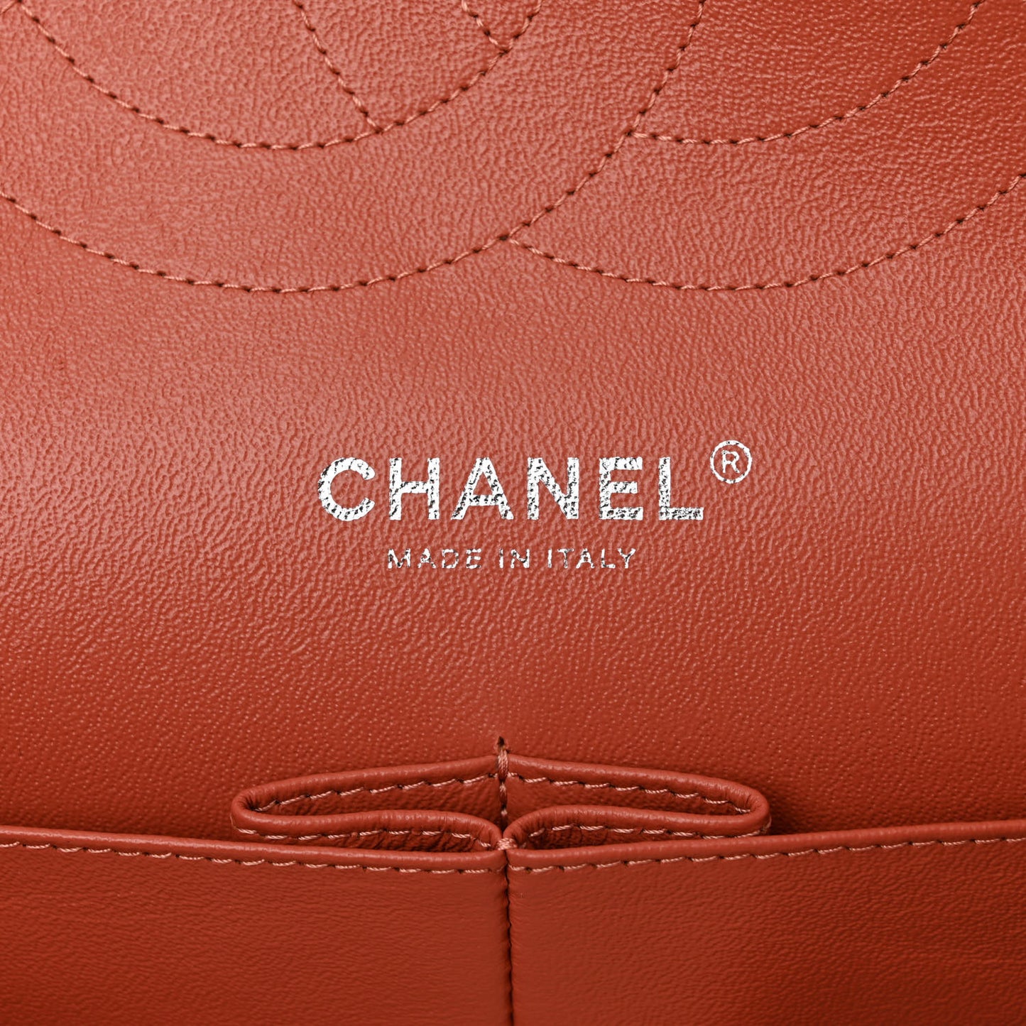 Lambskin Quilted Jumbo Double Flap Orange