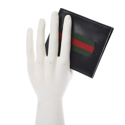 Gucci Calfskin Web Bi-Fold Wallet Black 2 of 6