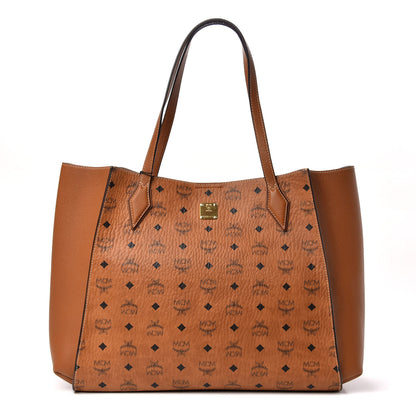 MCM Visetos Large Luisa Shopper Tote Cognac 1 of 9
