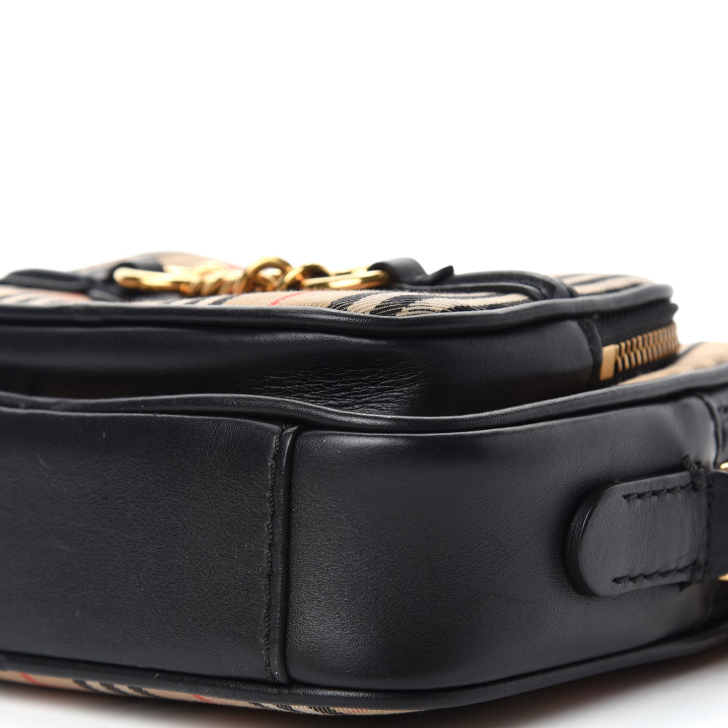 1983 Knight Check Smooth Calfskin Link Camera Bag Black