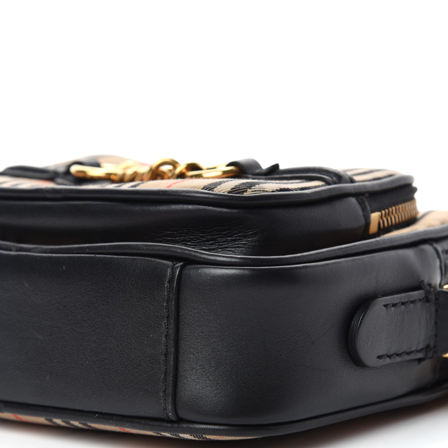 Burberry 1983 Knight Check Smooth Calfskin Link Camera Bag Black 8 of 9