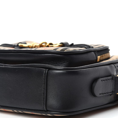 Burberry 1983 Knight Check Smooth Calfskin Link Camera Bag Black 8 of 9