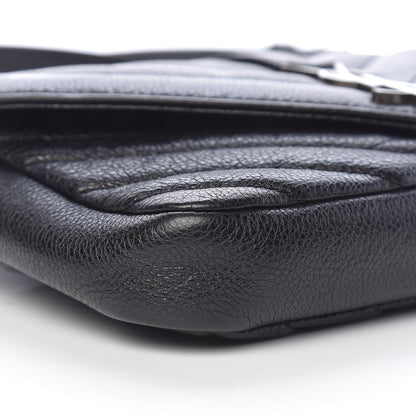 Saint Laurent Sheepskin Matelasse Chevron Monogram College Chain Wallet Black 8 of 12