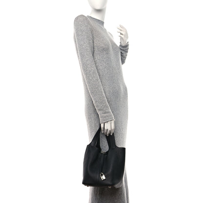 Hermes Taurillon Clemence Picotin Lock 22 MM Black 2 of 11