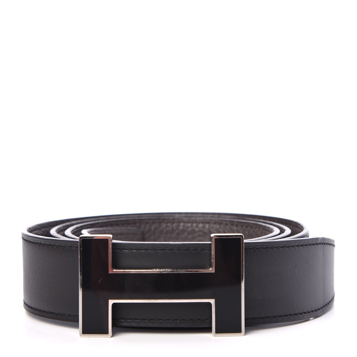 Hermes Box Togo 32mm Quizz H Belt 95 Black Etain 1 of 6