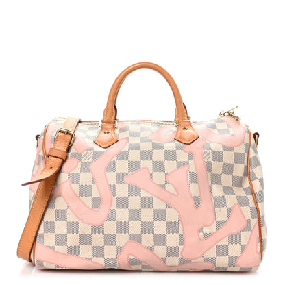 Louis Vuitton Damier Azur Tahitienne Speedy Bandouliere 30 Rose Ballerine 1 of 16