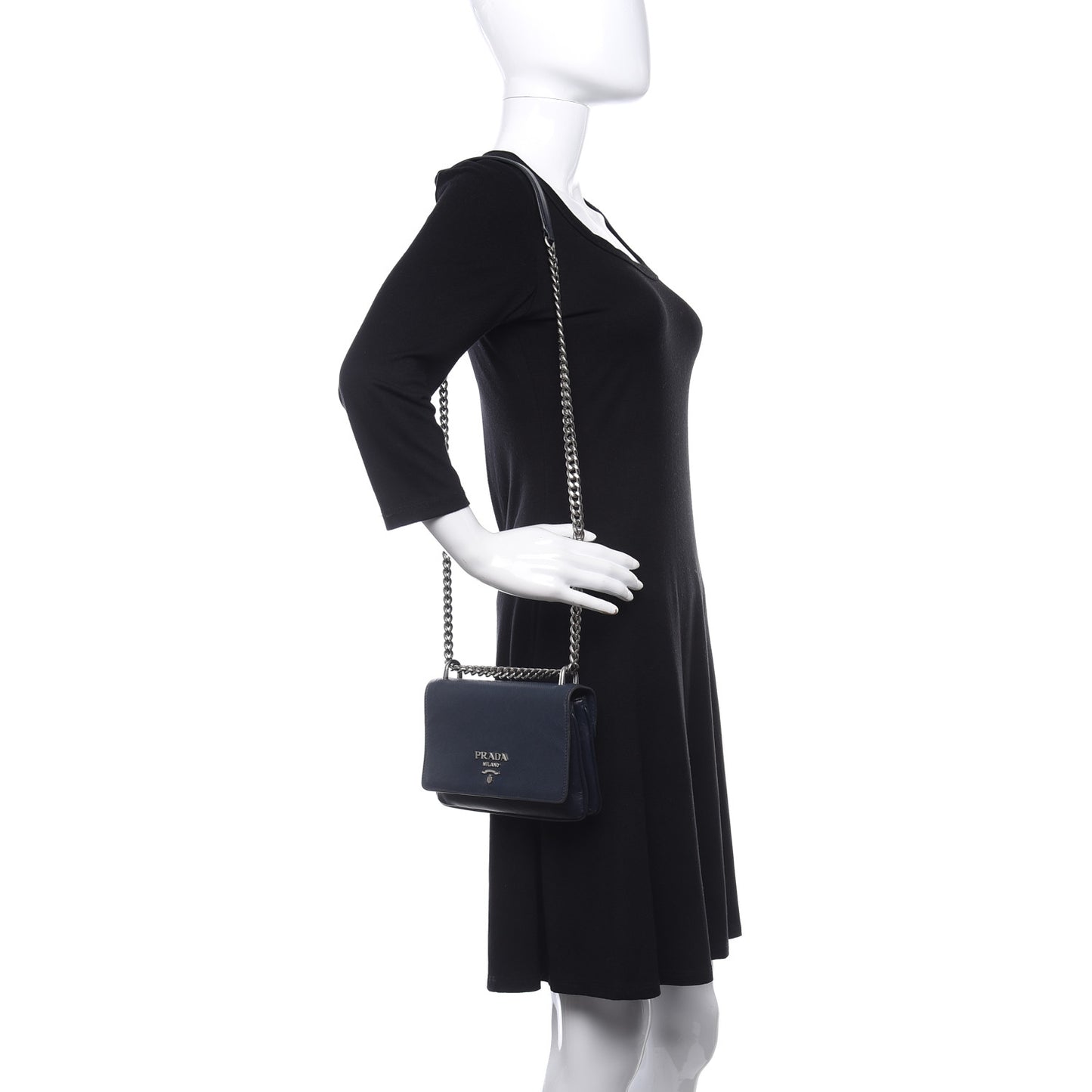Saffiano Soft Calf Chain Crossbody Bag Baltico