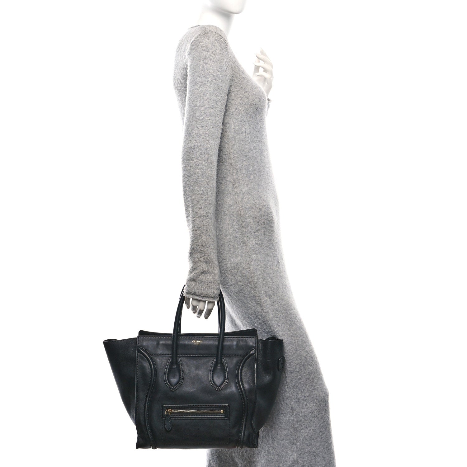 Celine Smooth Calfskin Mini Luggage Black 2 of 10