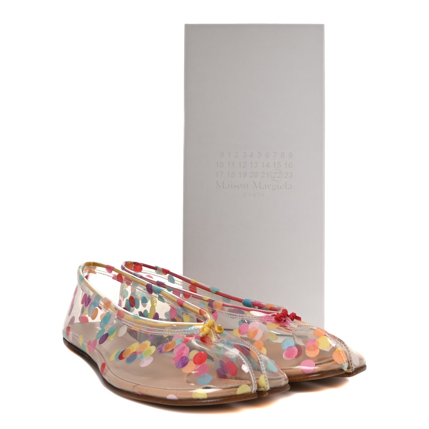 PVC Confetti Printed Tabi Ballerina Flats 40 Multicolor