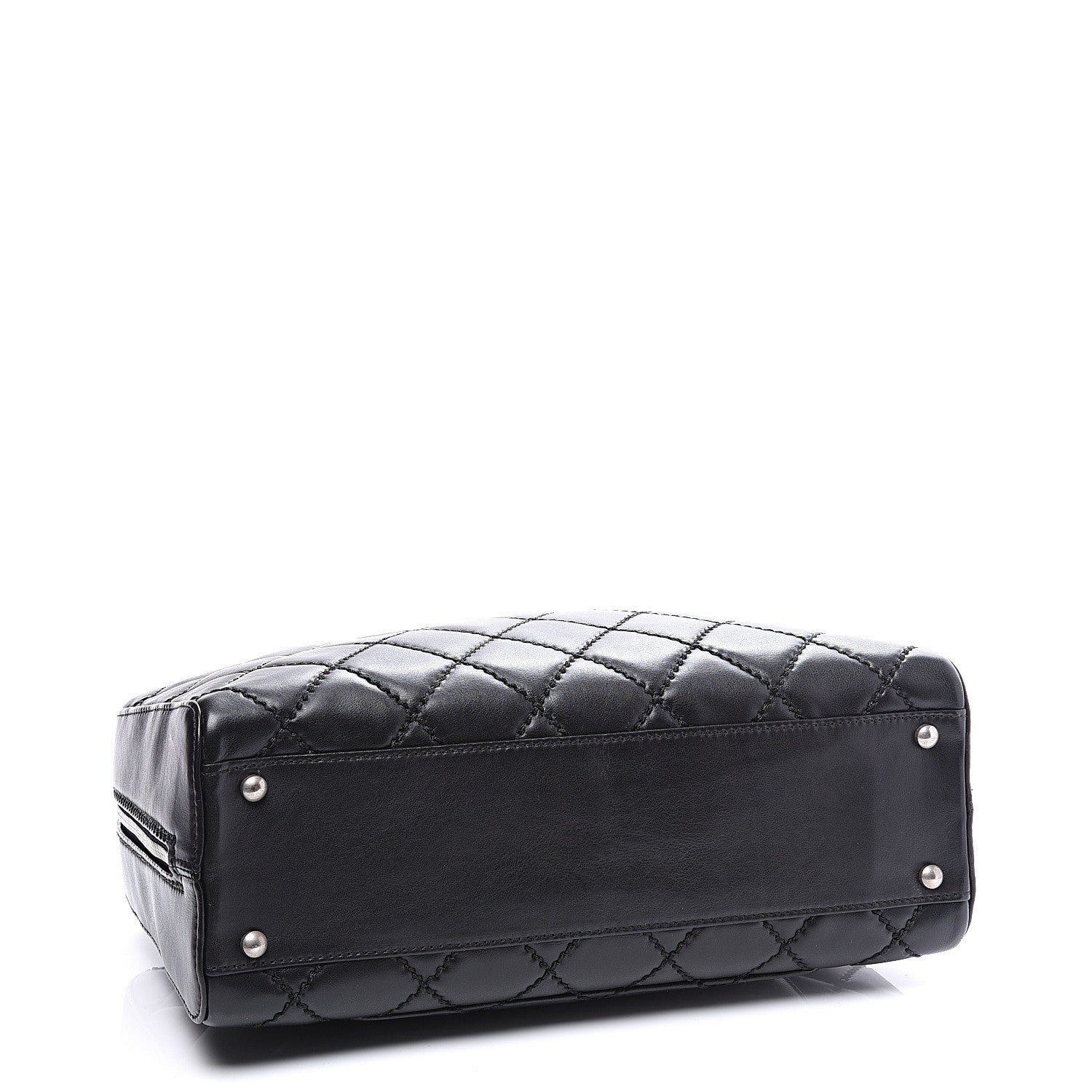 Chanel Calfskin Quilted Top Handle Bag Black 3 of 10