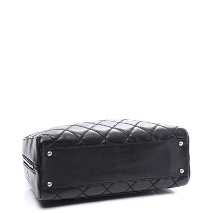Chanel Calfskin Quilted Top Handle Bag Black 3 of 10