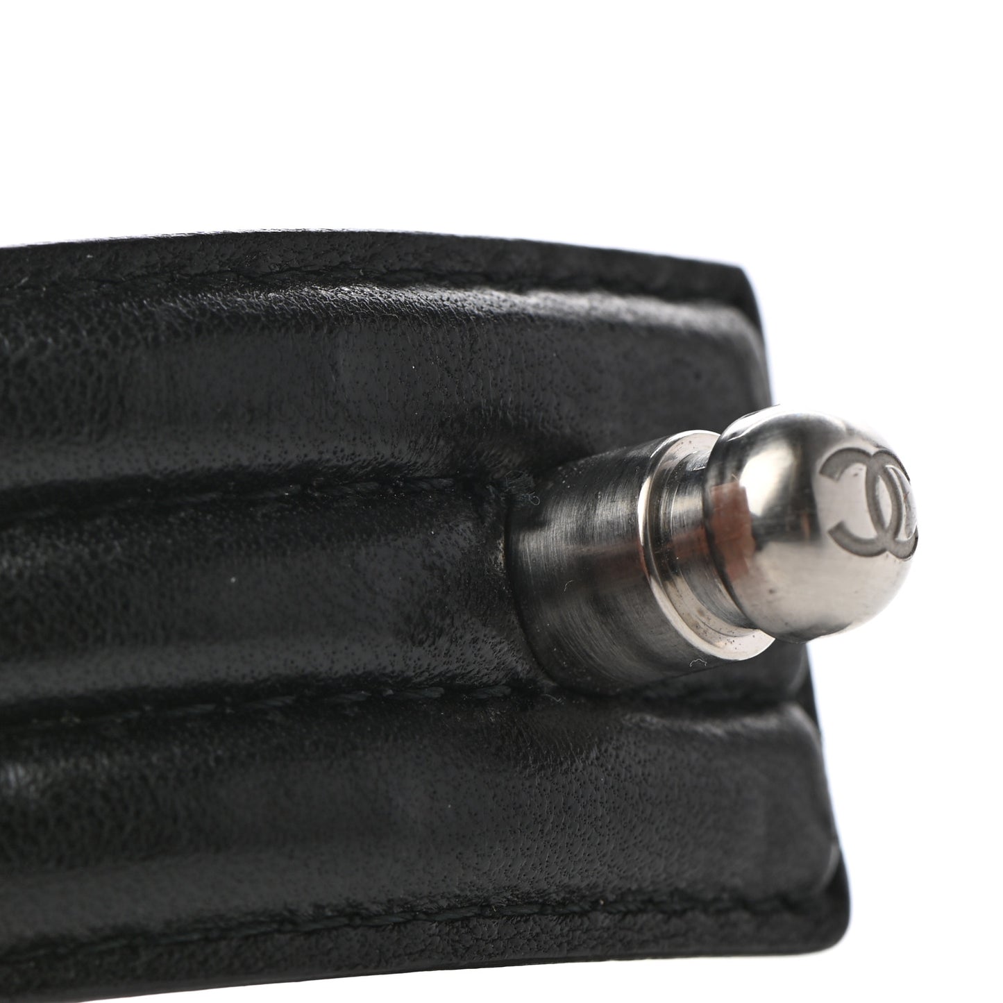 Calfskin CC Boy Bracelet L Black