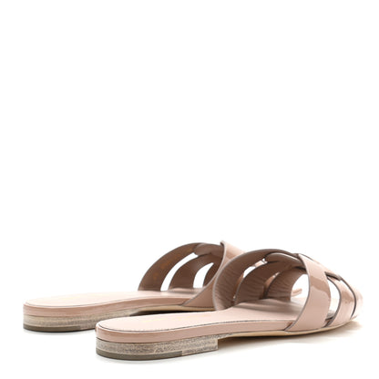 Saint Laurent Patent Calfskin Nu Pied 05 Slide Sandals 37 Nude 4 of 8