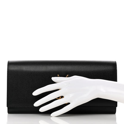 Saint Laurent Grain De Poudre Monogram Cassandre Clutch Black 2 of 7