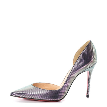 Christian Louboutin Tissu Scarabe Specchio Iriza 100 Pumps 34.5 Digital Silver 1 of 6