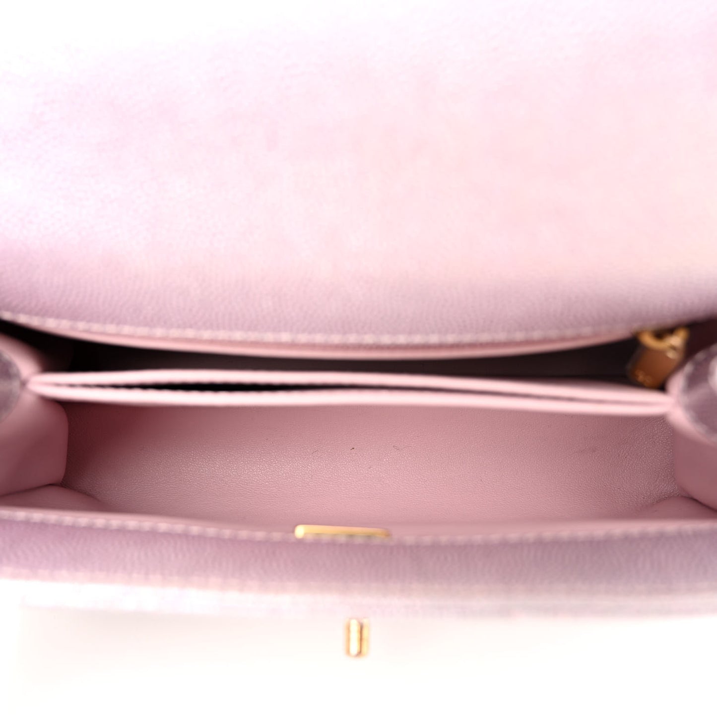 Iridescent Caviar Quilted Mini Coco Handle Flap Light Pink