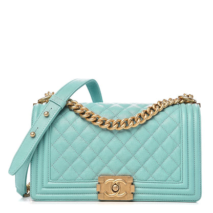 Chanel Caviar Quilted Medium Boy Flap Light Blue 1 of 10