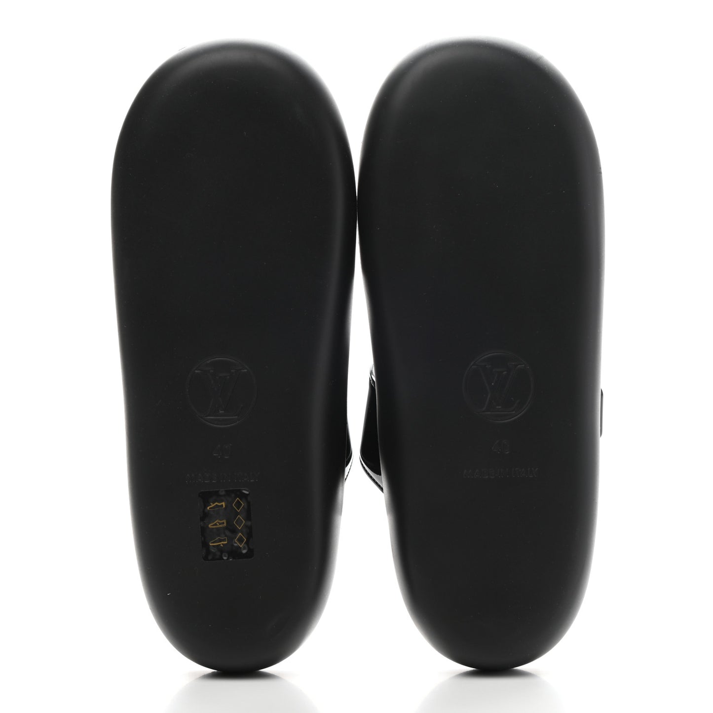 Monogram Sunbath Flat Mule Sandals 40 Black