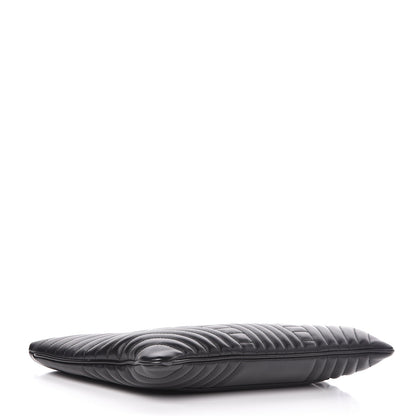 Prada Soft Calfskin Impunture Diagramme Clutch Black 4 of 9