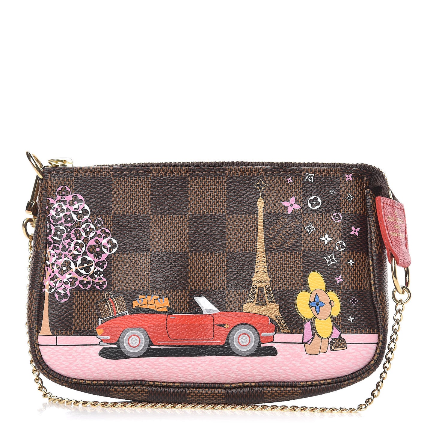 Damier Ebene 2019 Christmas Animation Mini Pochette Accessories Red