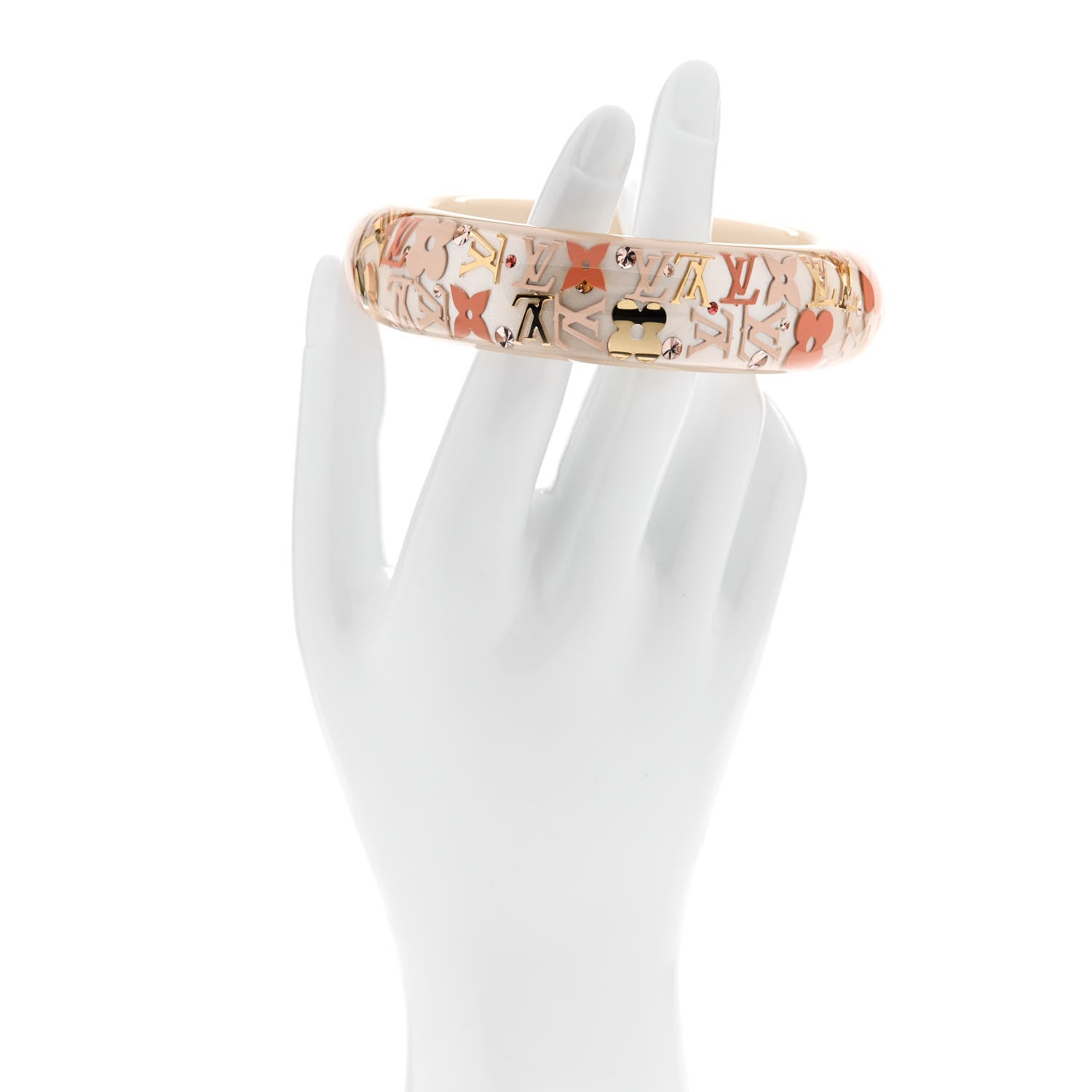 Louis Vuitton Resin Swarovski Inclusion GM Bracelet Tangerine 2 of 4