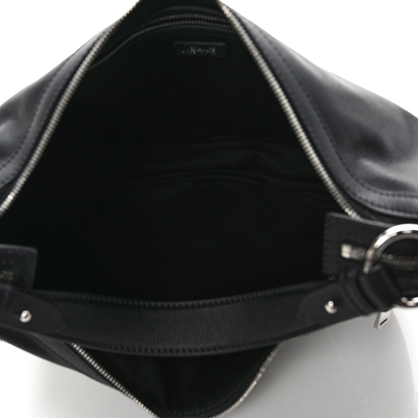 Calfskin Medium Repeat Zip Hobo Black