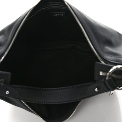 Versace Calfskin Medium Repeat Zip Hobo Black 5 of 9