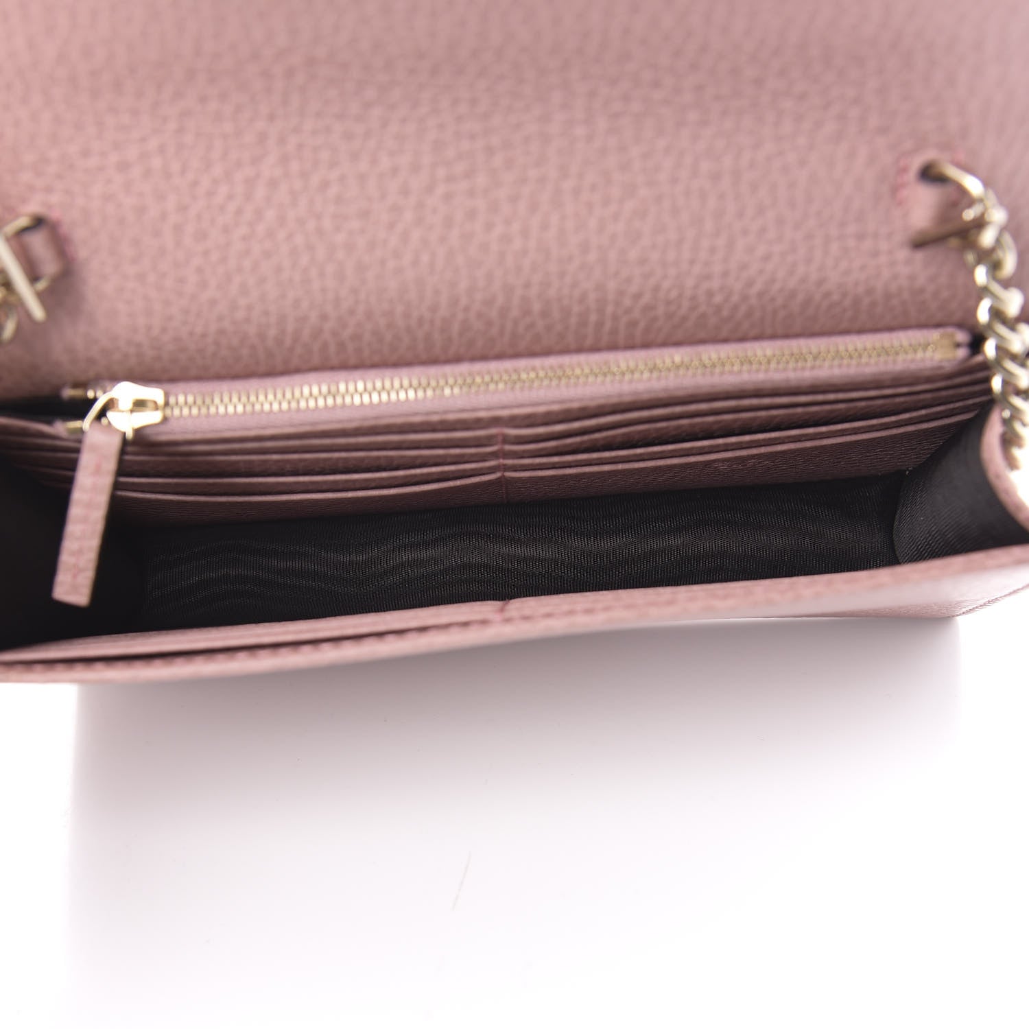 Gucci Dollar Calfskin Interlocking G Chain Wallet Soft Pink 5 of 11