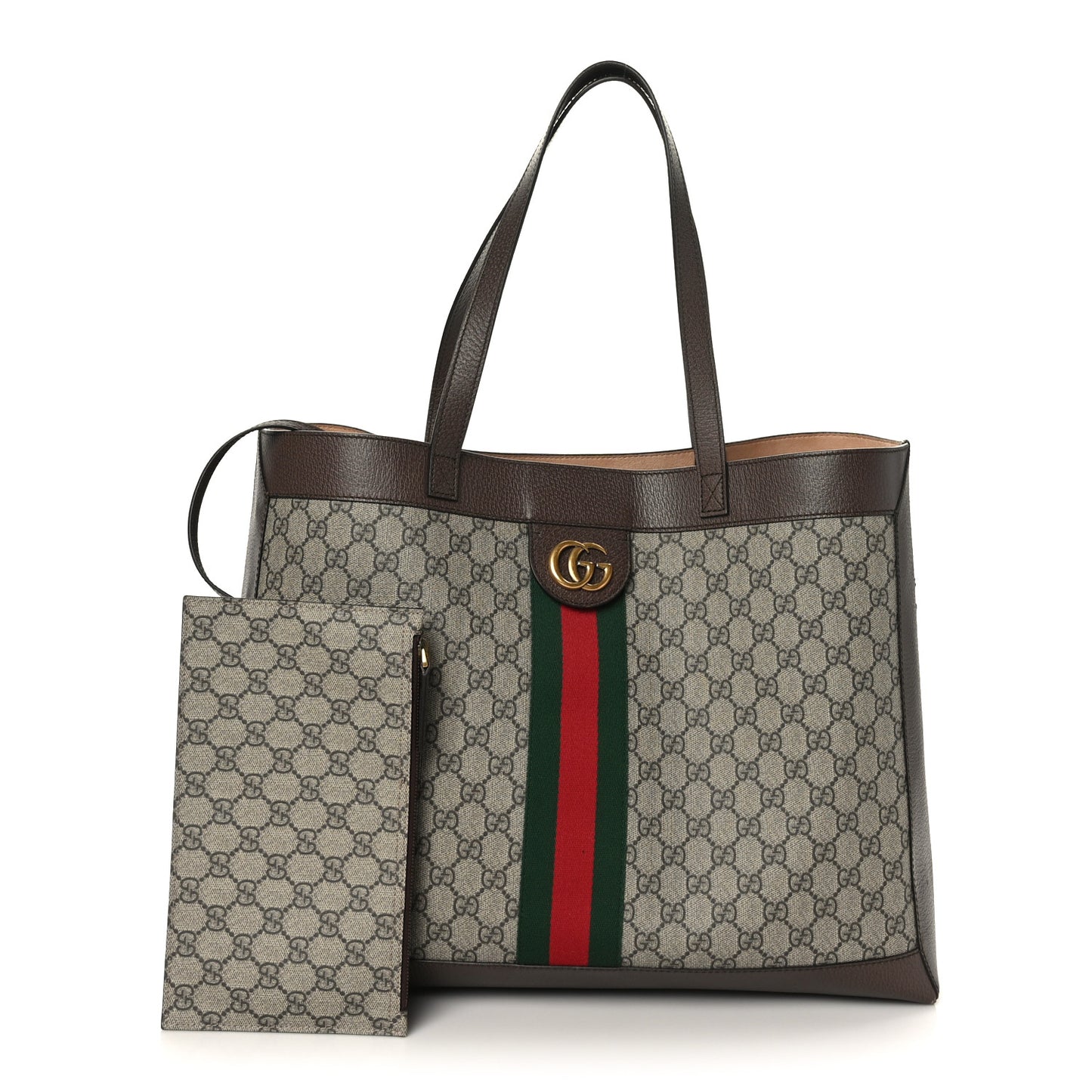 GG Supreme Monogram Web Ophidia Tote Brown