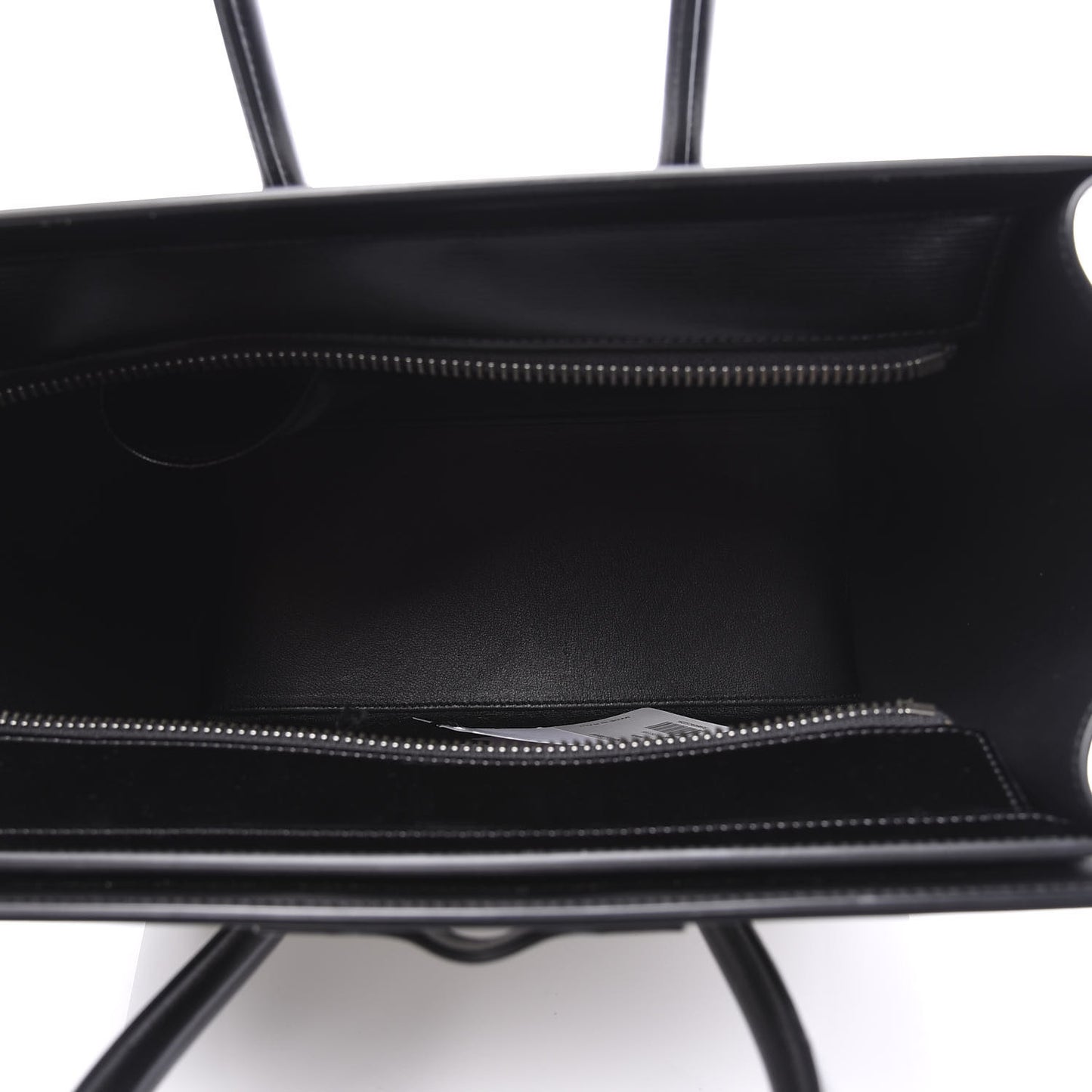 Sleek Calfskin Micro Bi-Color Luggage Black White