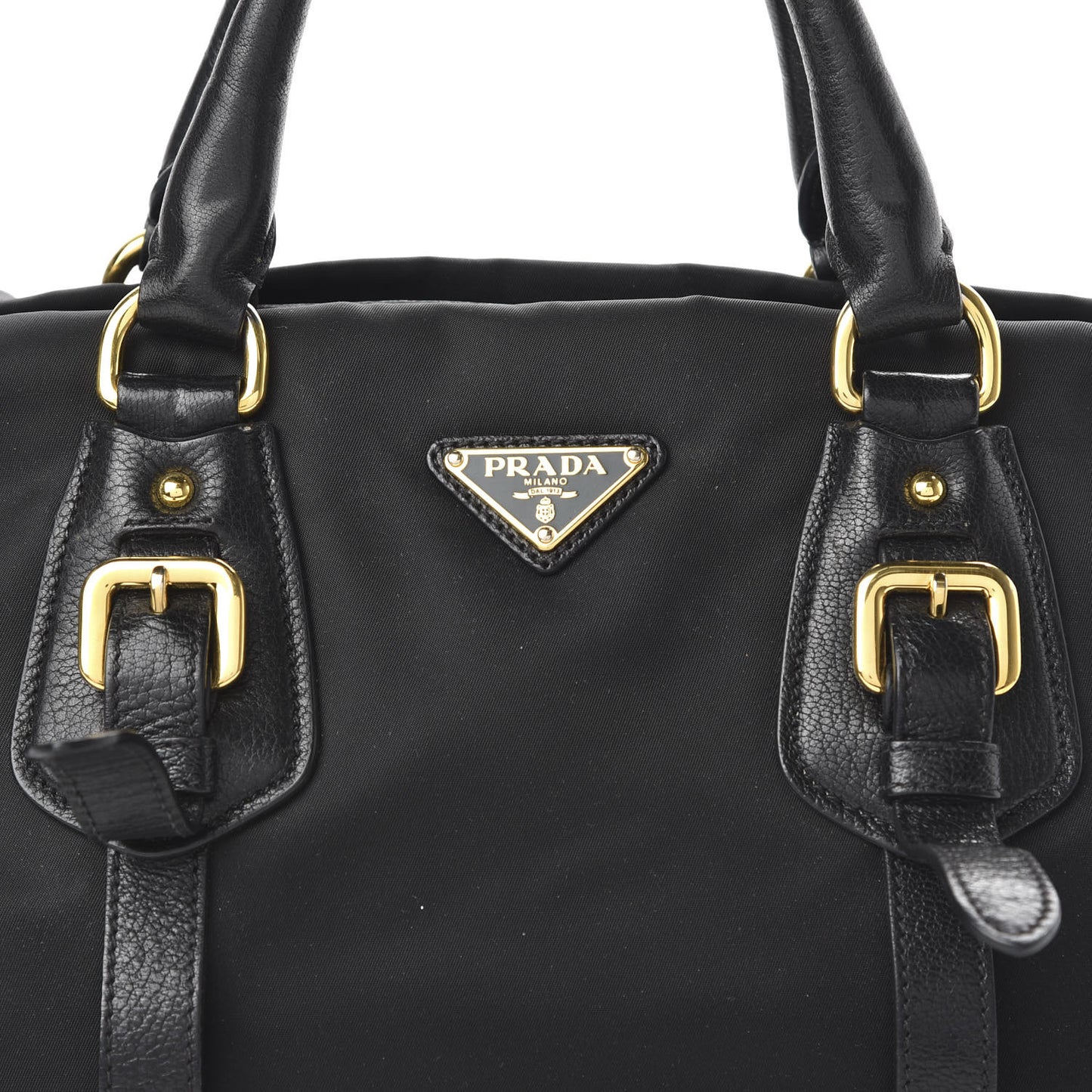 Tessuto Nylon Vitello Daino Shopping Satchel Black