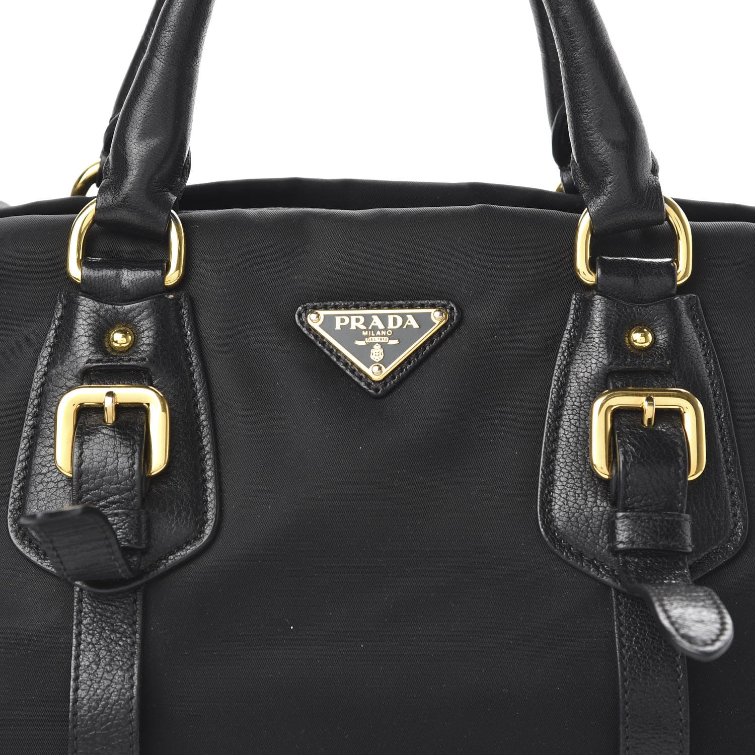 Prada Tessuto Nylon Vitello Daino Shopping Satchel Black 9 of 9