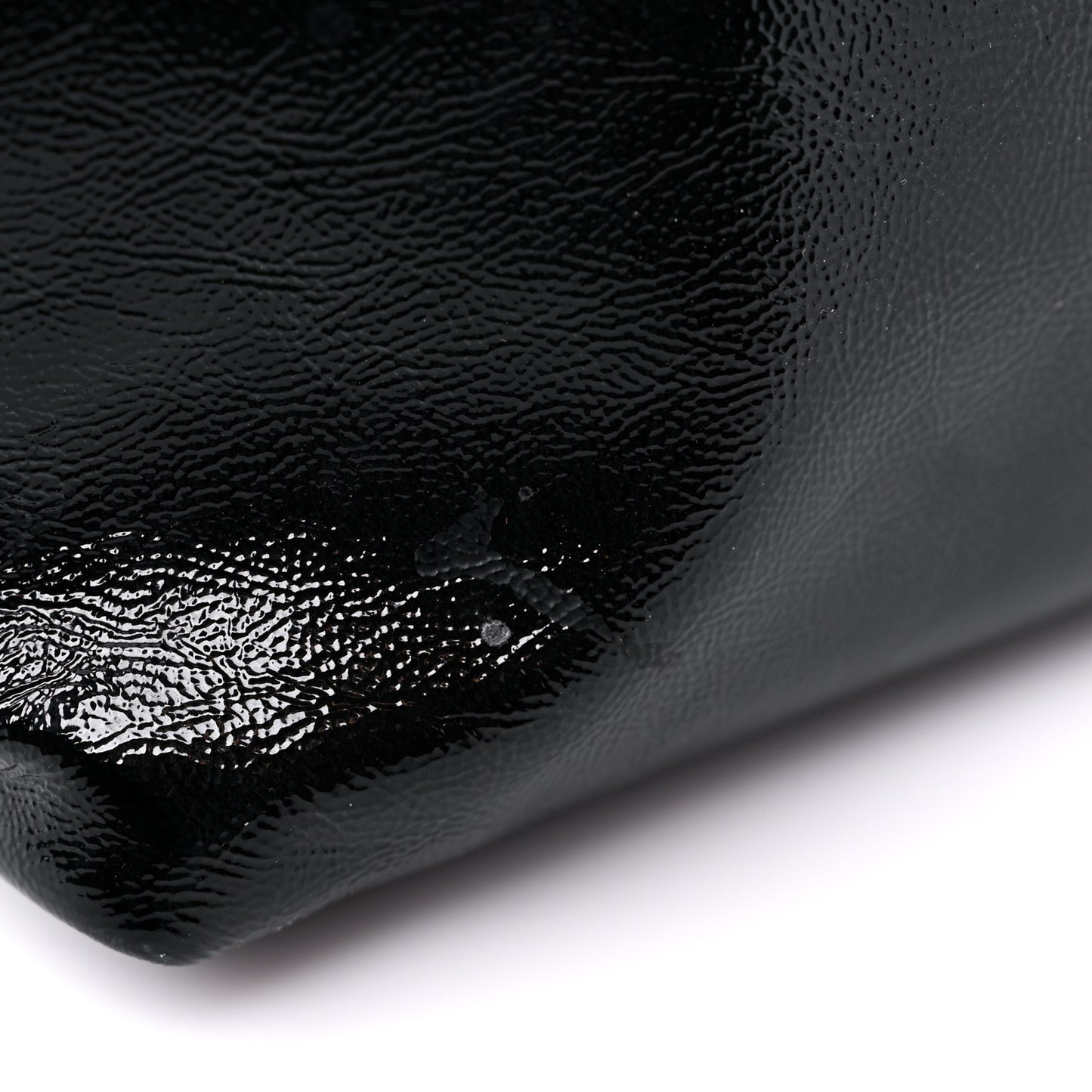 Patent Medium Soho Chain Shoulder Bag Black