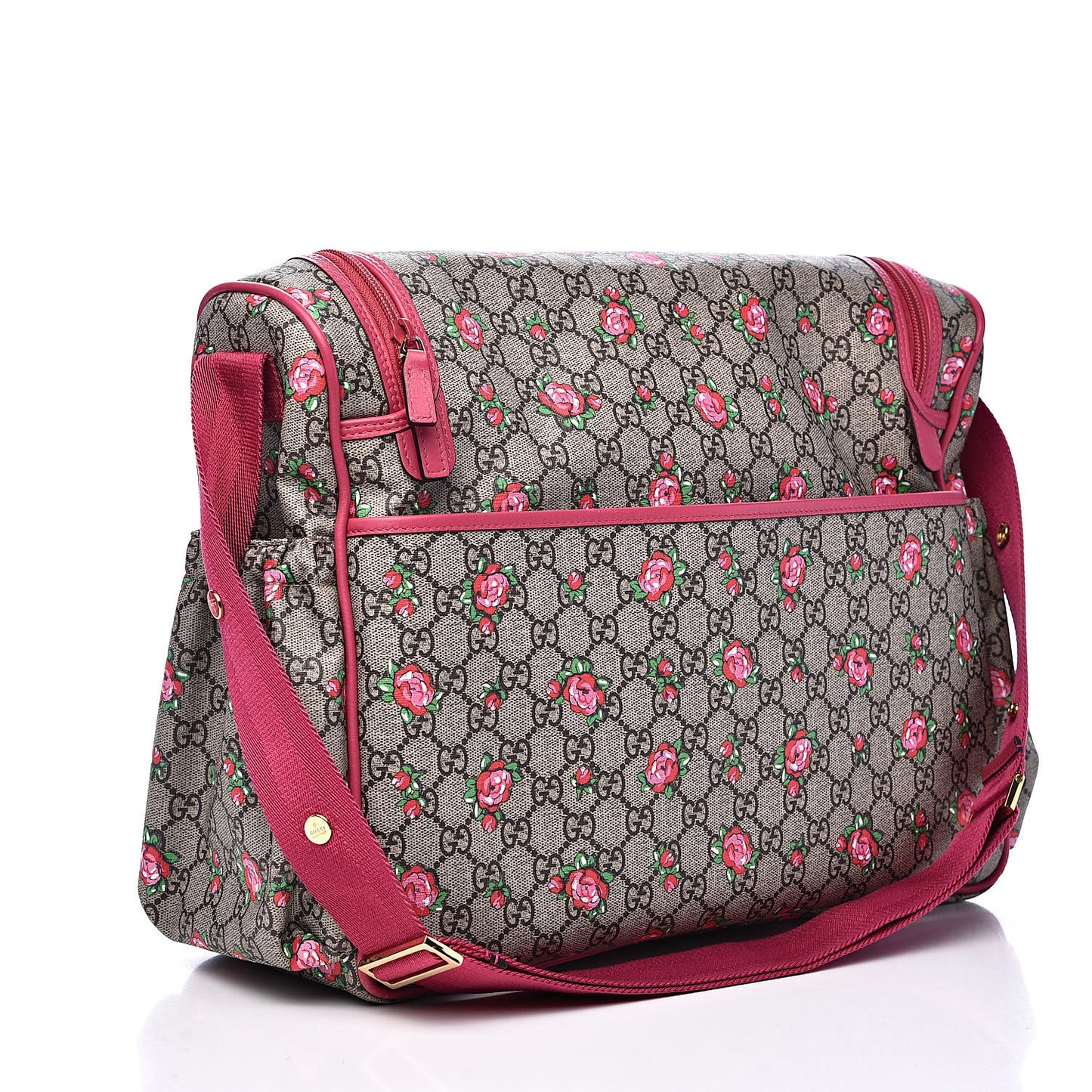 GG Supreme Monogram Rose Bud Diaper Bag Pink