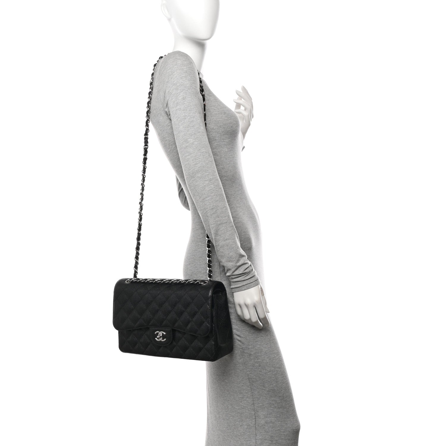 Chanel Caviar Quilted Jumbo Double Flap Black 2 of 10